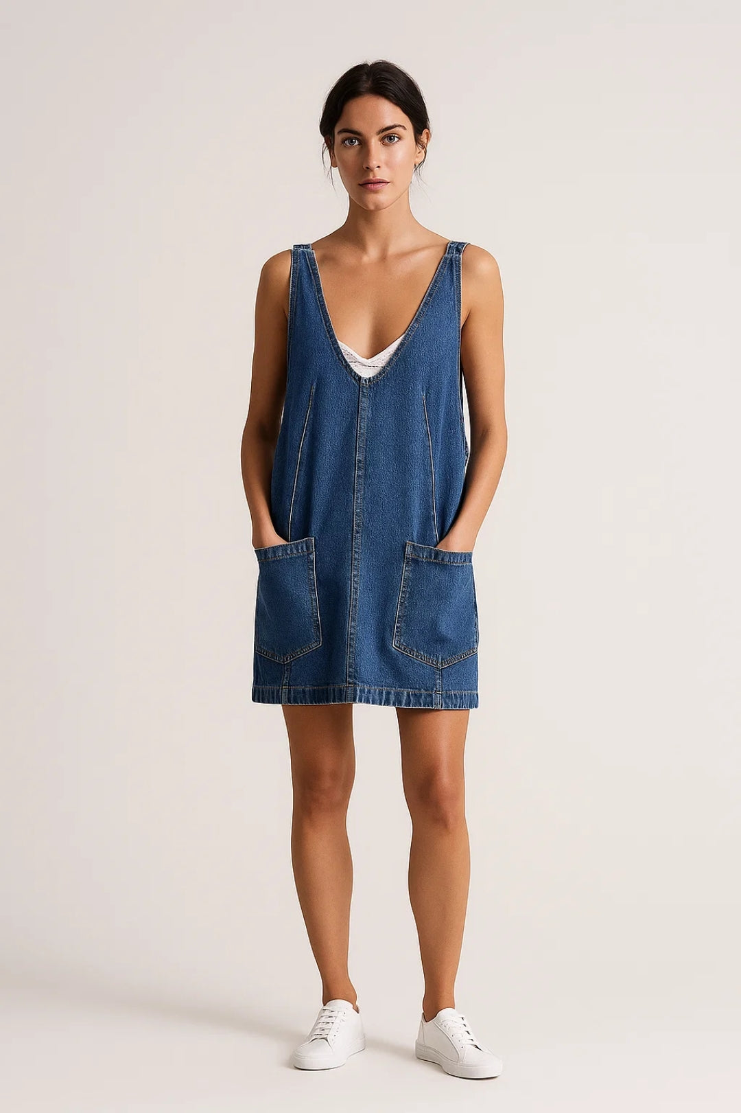 Robe Chasuble en Jean | Coton Denim | Décontractée et Polyvalente