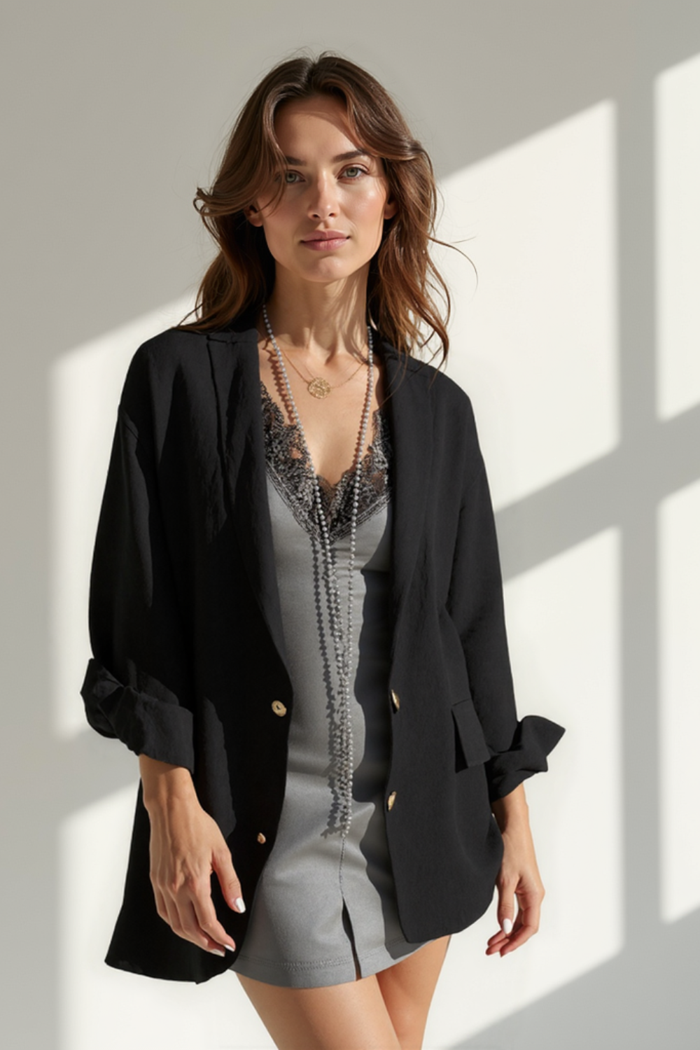 Blazer en Lin Femme | Coupe Décontractée | Boutonnage Élégant