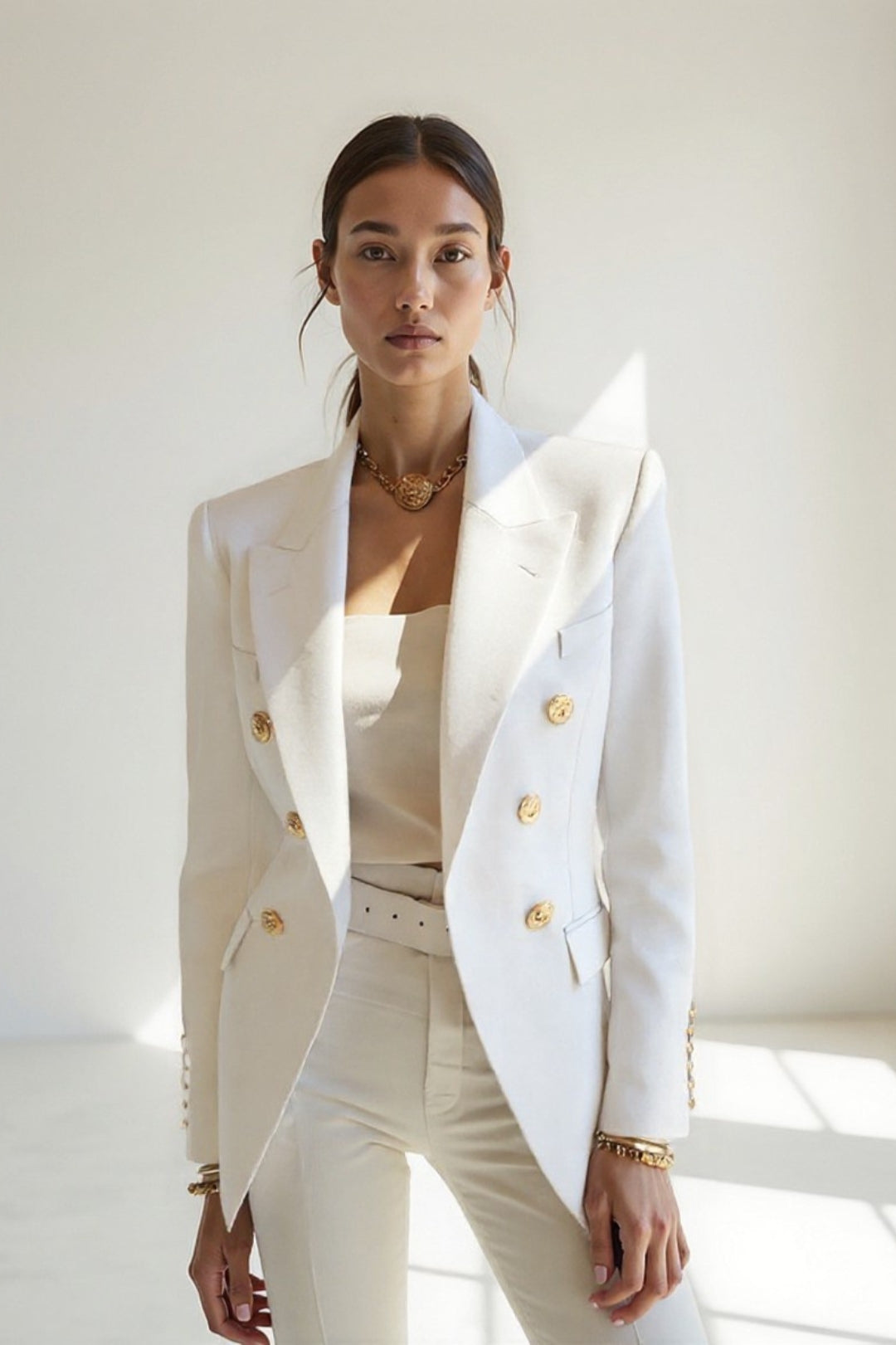 Blazer Femme | Coupe Cintrée et Élégance Classique | Disponible en Blanc, Noir et Bleu Marine