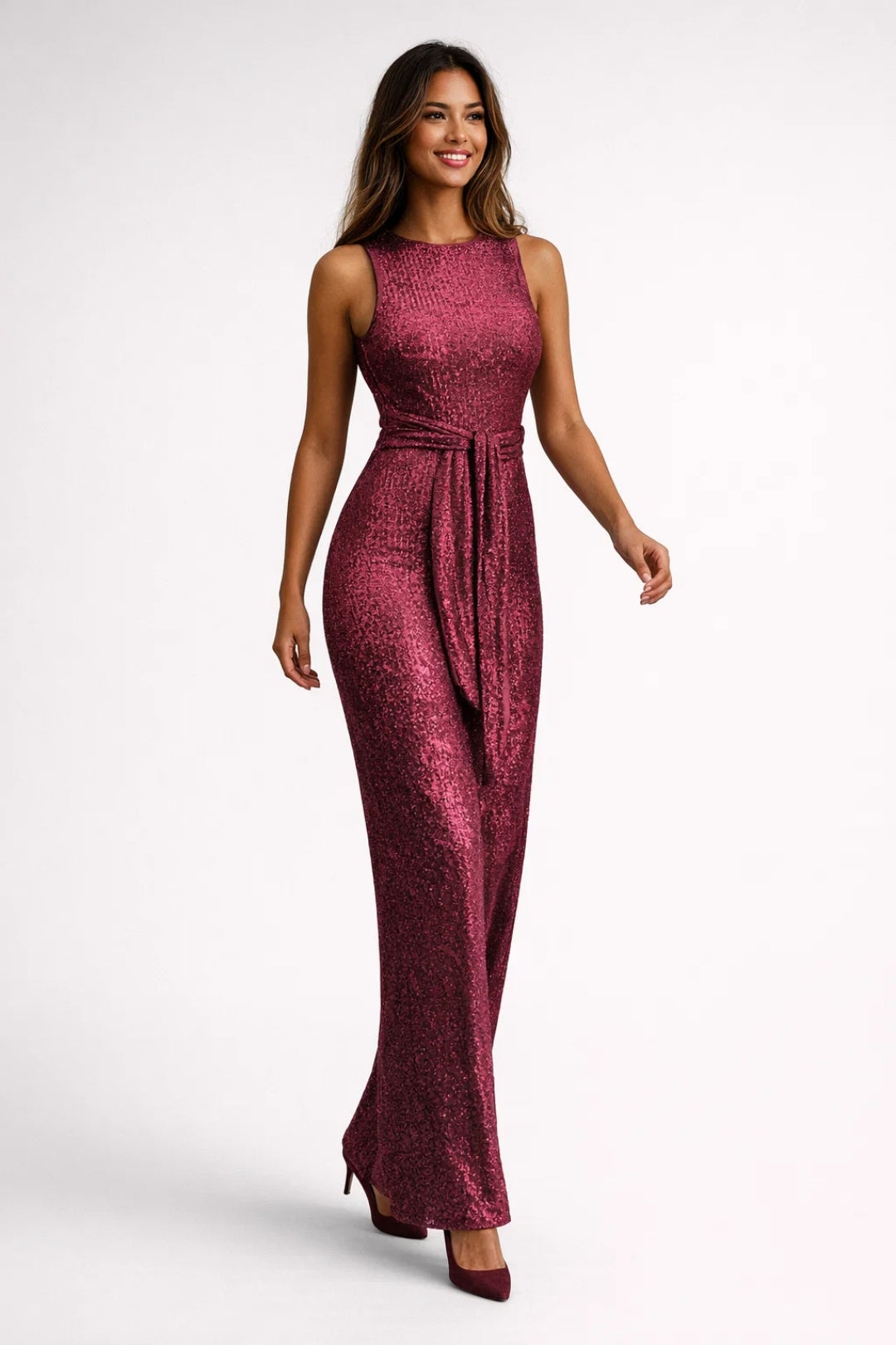 Combinaison Femme | pantalon large & tenue chic | ceinture à nouer pour Hiver