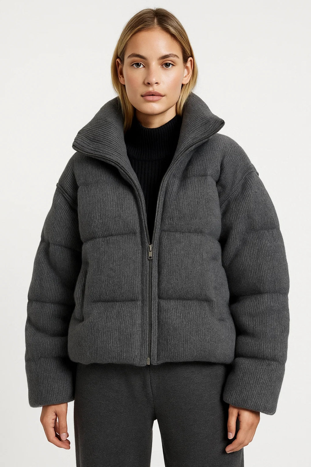 Doudoune Femme | matelassée | col montant et coupe courte pour Hiver