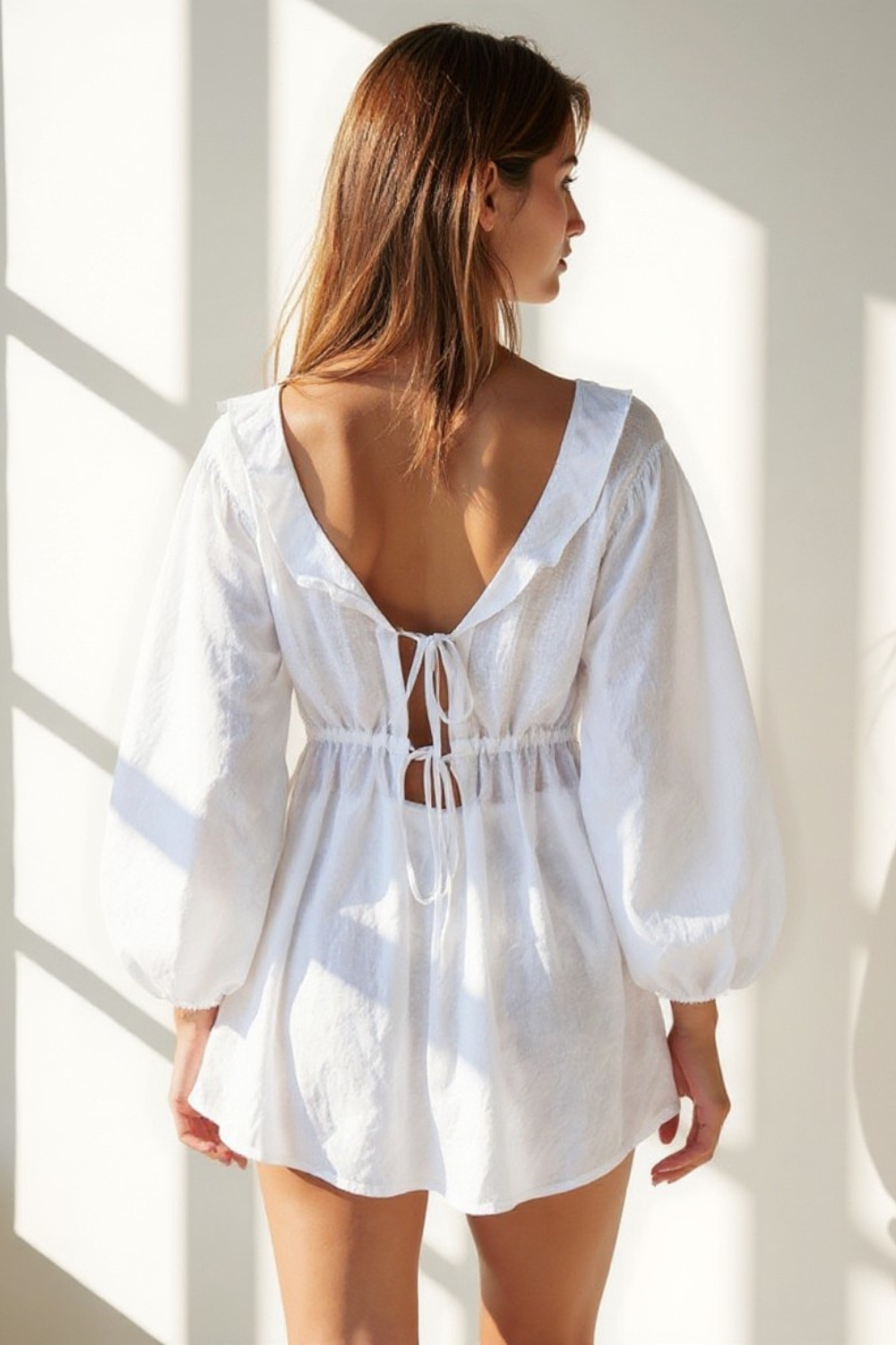 Ensemble 2 Pièces Femme | Lin & Coton Naturel | Manches Bouffantes