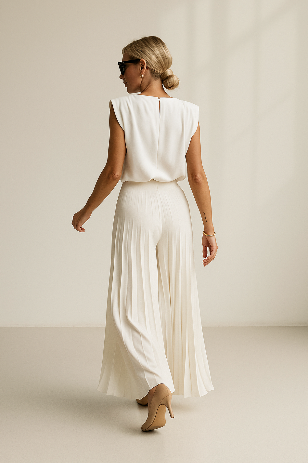 Ensemble 2 Pièces Femme | Tissu Plissé Élégant | Coupe Fluide