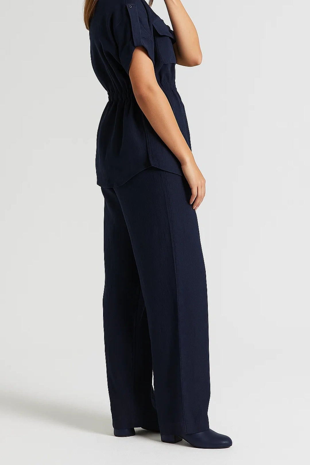 Ensemble Chemise Ajustable et Pantalon | Style Décontracté | Bleu Nuit