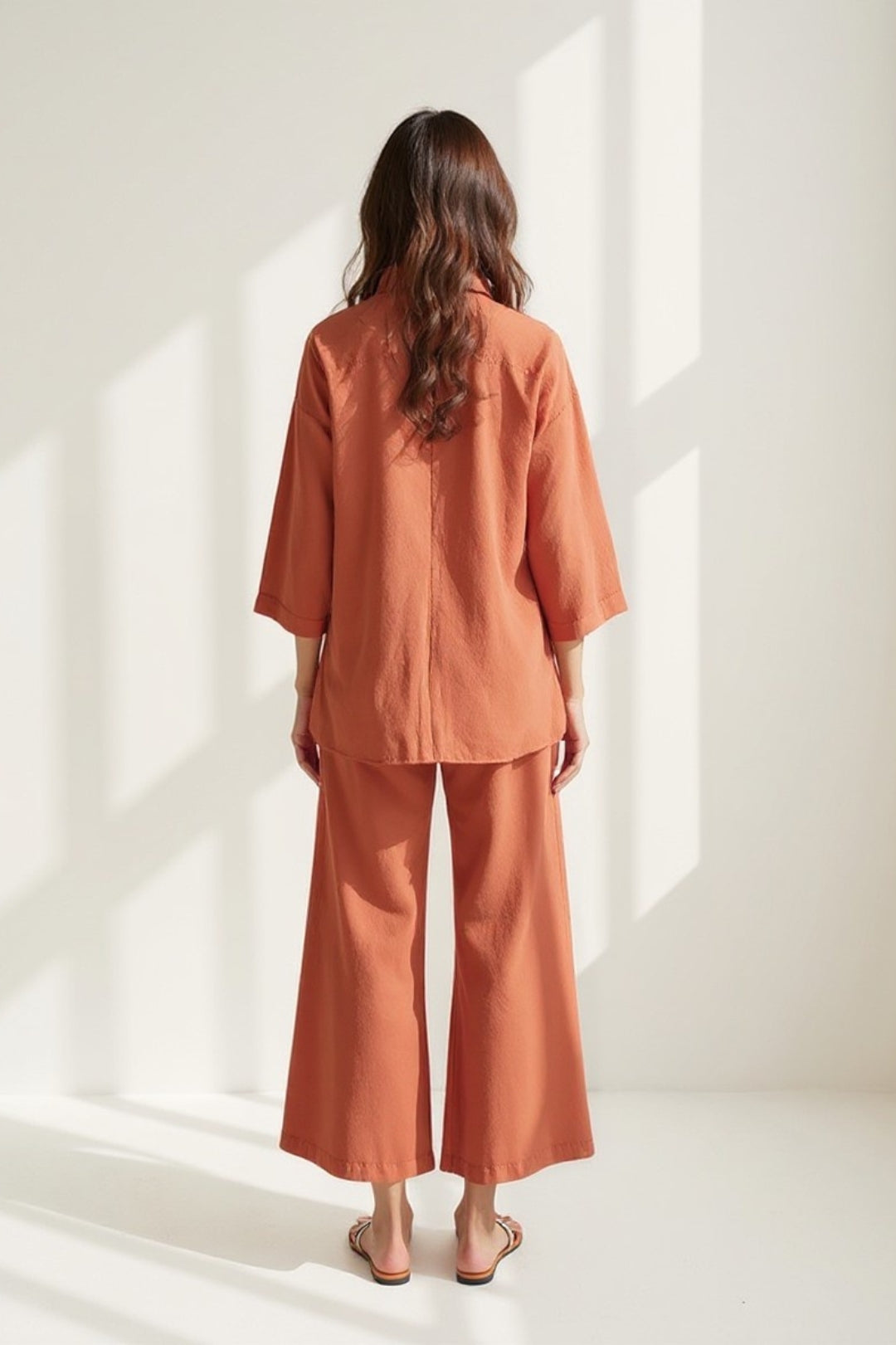Ensemble Chemise et Pantalon Large | Lin Léger | Confort et Élégance