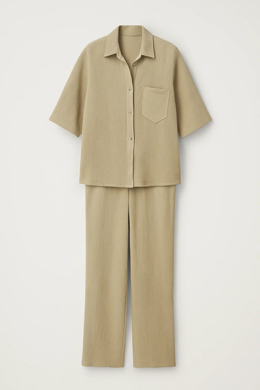 Ensemble Chemise et Pantalon | Tissu Léger | Décontracté et Élégant