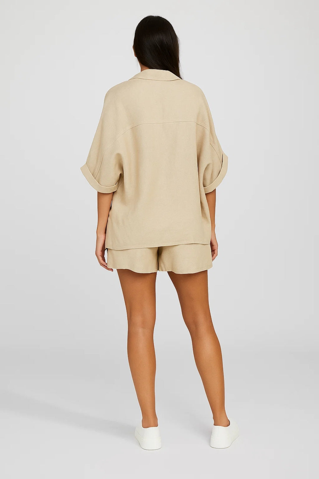 Ensemble Chemise et Short | Lin Mélangé | Confort Décontracté pour l’Été