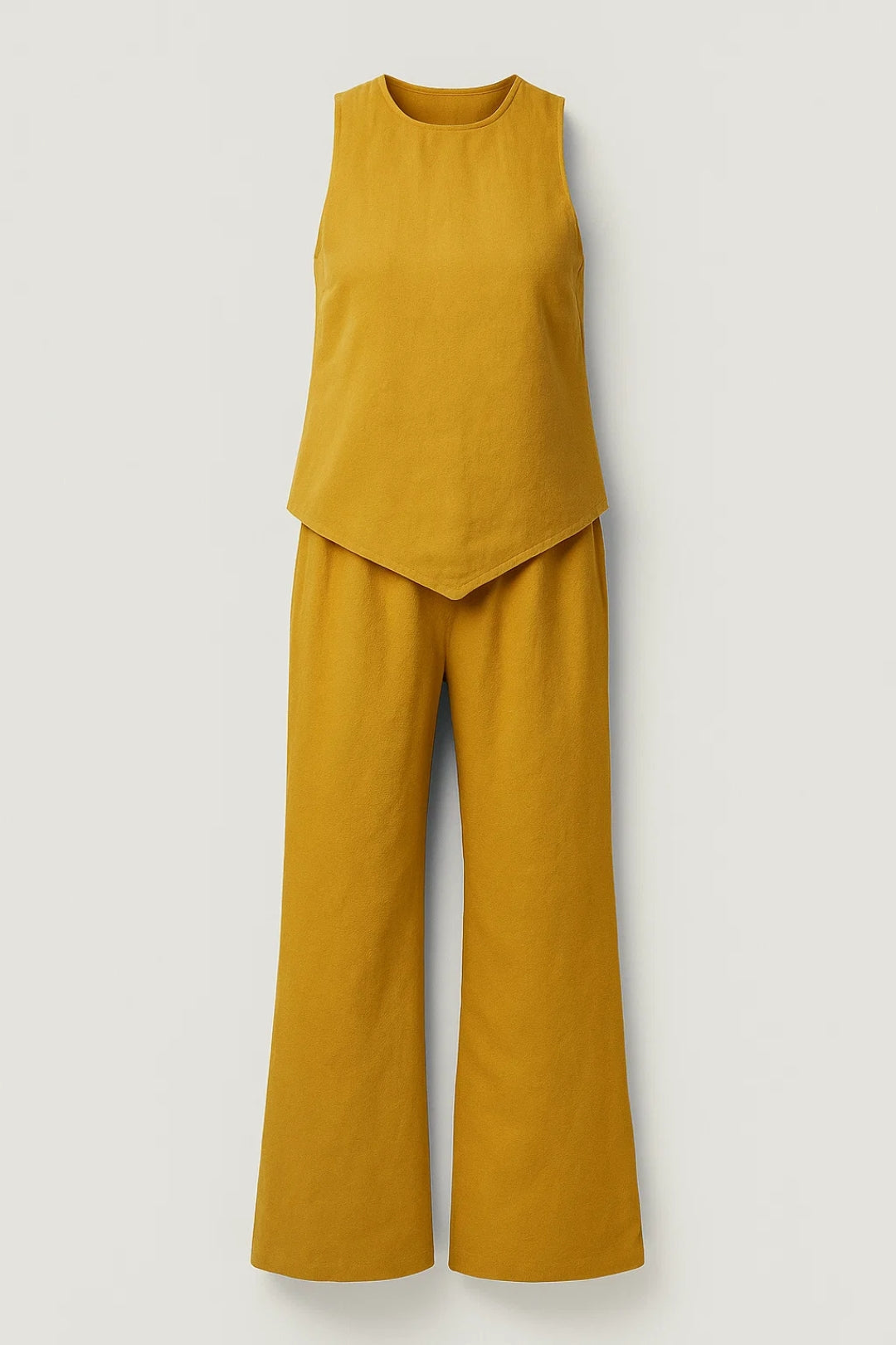 Ensemble Débardeur et Pantalon | Lin Léger | Noir, Blanc, Moutarde
