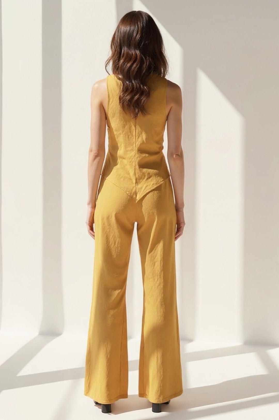 Ensemble Débardeur et Pantalon | Lin Léger | Noir, Blanc, Moutarde