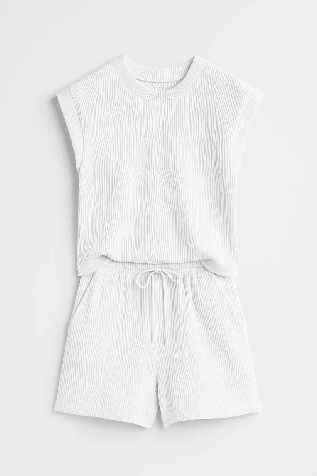 Ensemble Débardeur et Short | Tissu Gaufré Léger | Confort Estival