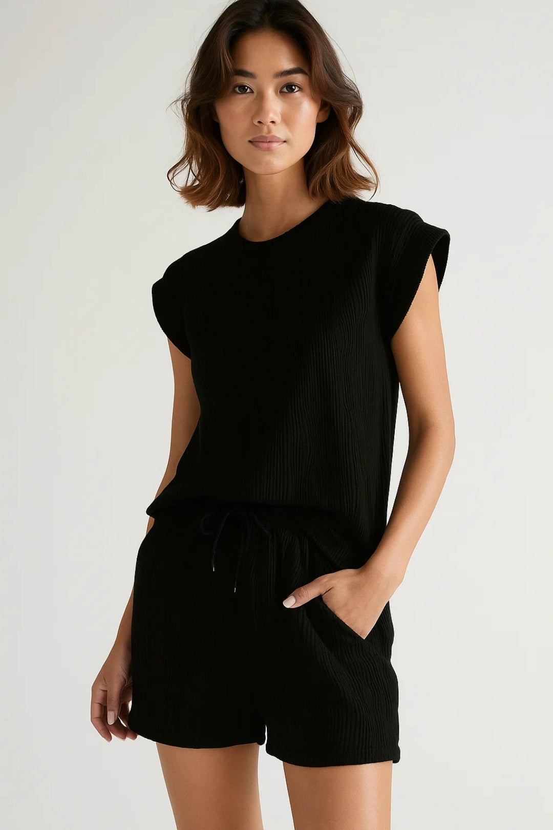 Ensemble Débardeur et Short | Tissu Gaufré Léger | Confort Estival