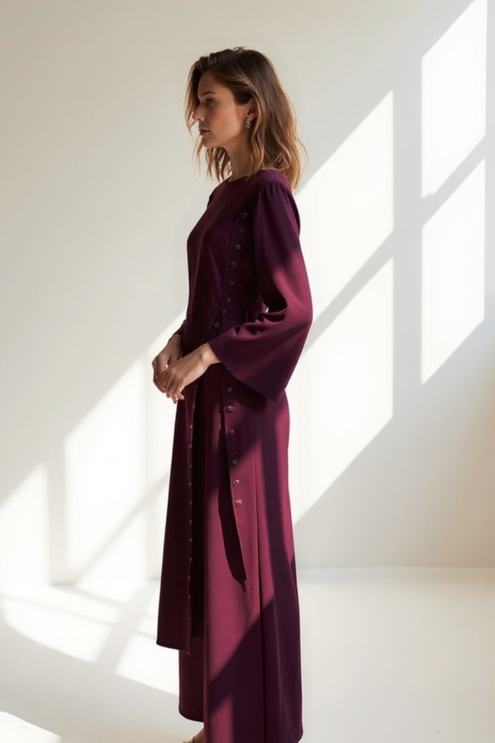 Ensemble Femme | Veste Longue Boutonnée | Pantalon Large Fluide