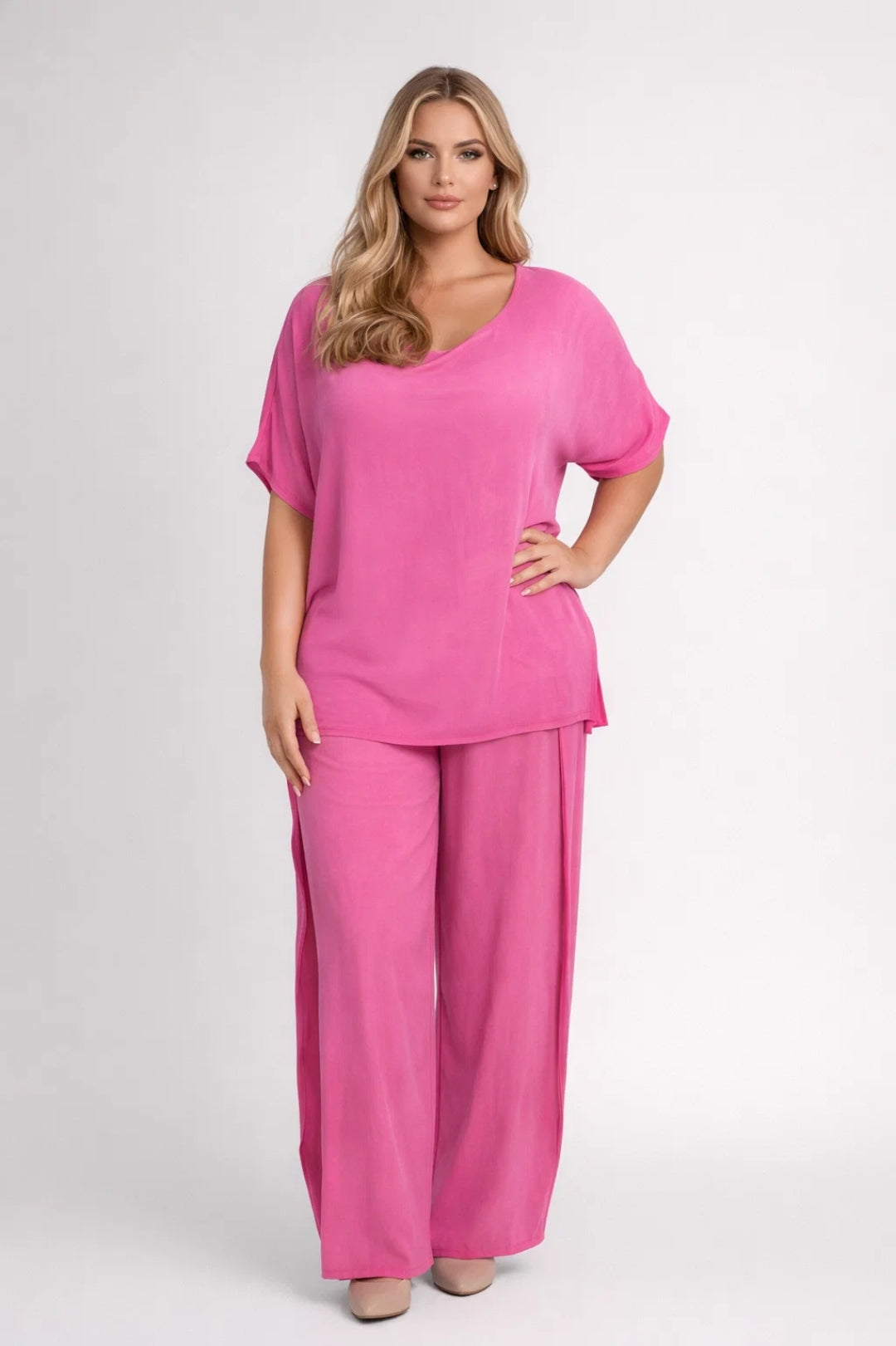 Ensemble Femme - Top Manches Courtes et Pantalon Large | Casual