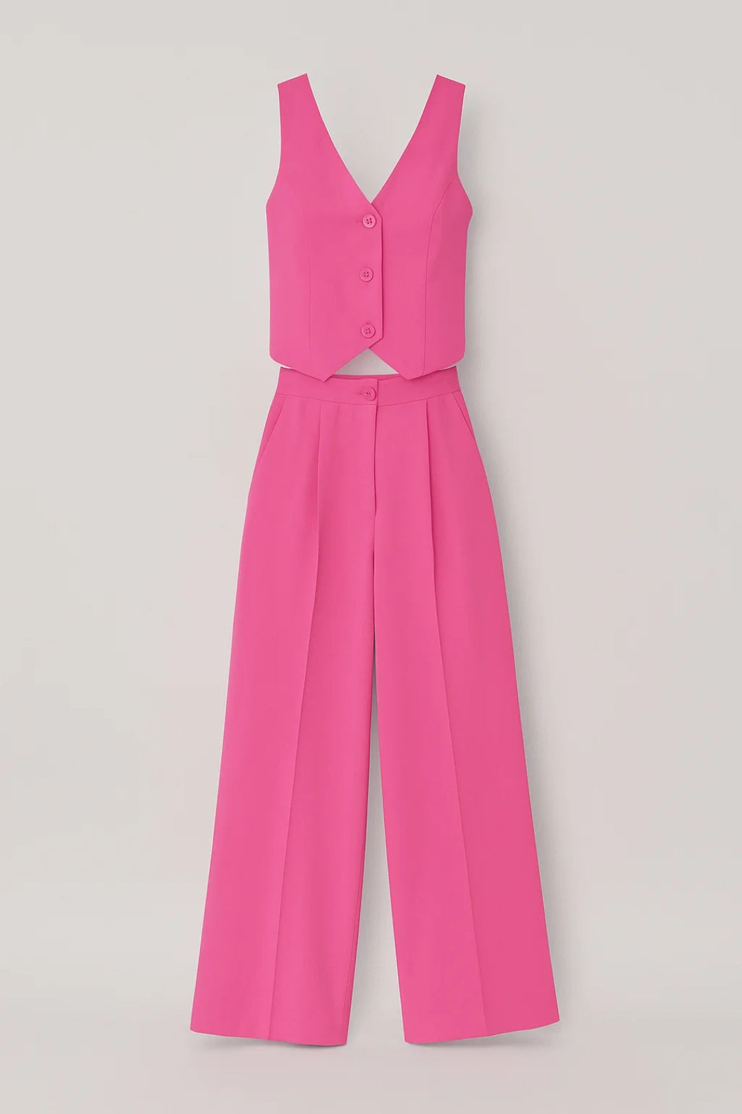 Ensemble Gilet Sans Manches et Pantalon Large | Style Tailleur Moderne | Élégance Chic