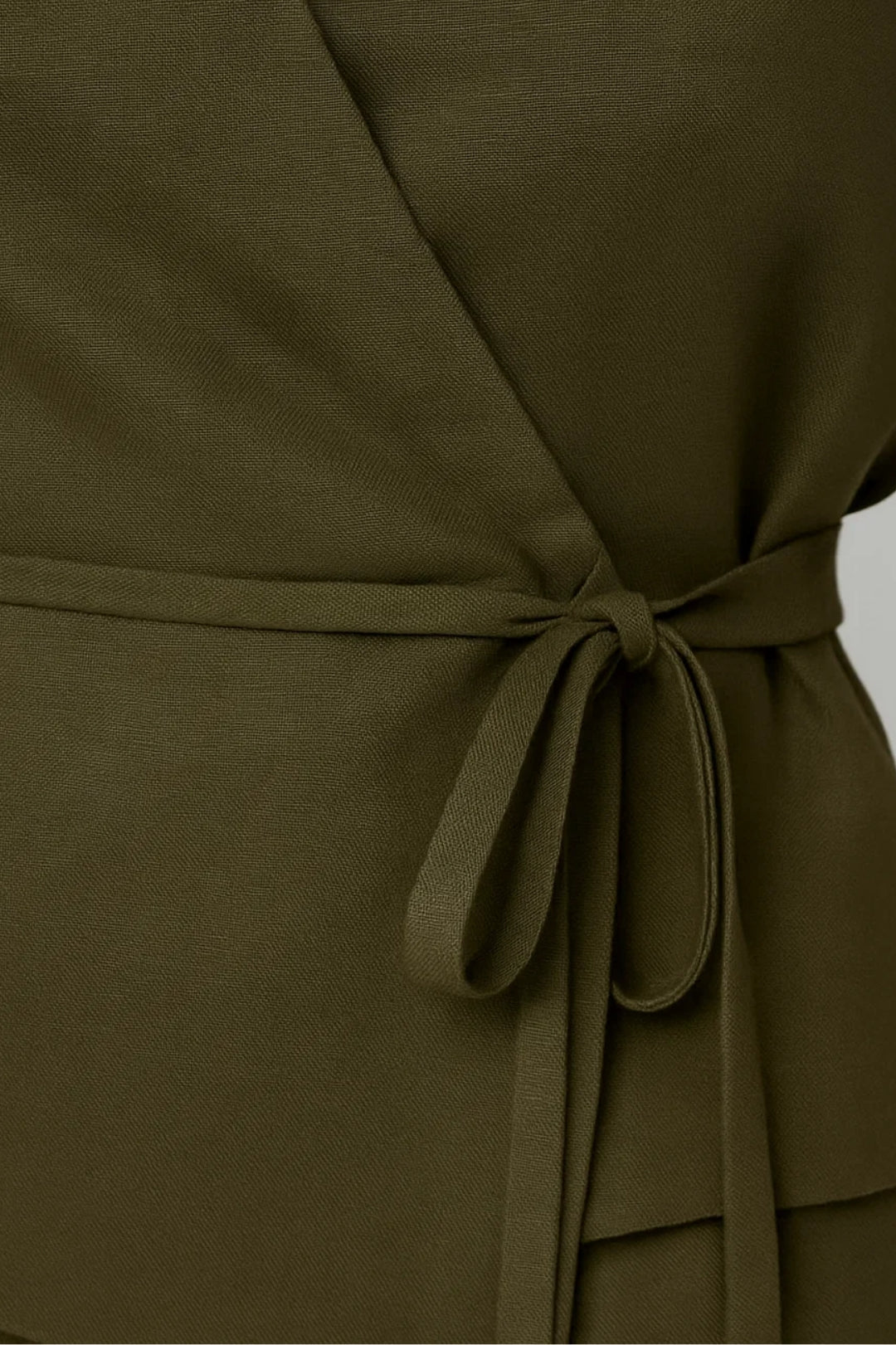 Ensemble Haut Cache-Cœur et Pantalon Large | Lin Mélangé | Élégance Décontractée