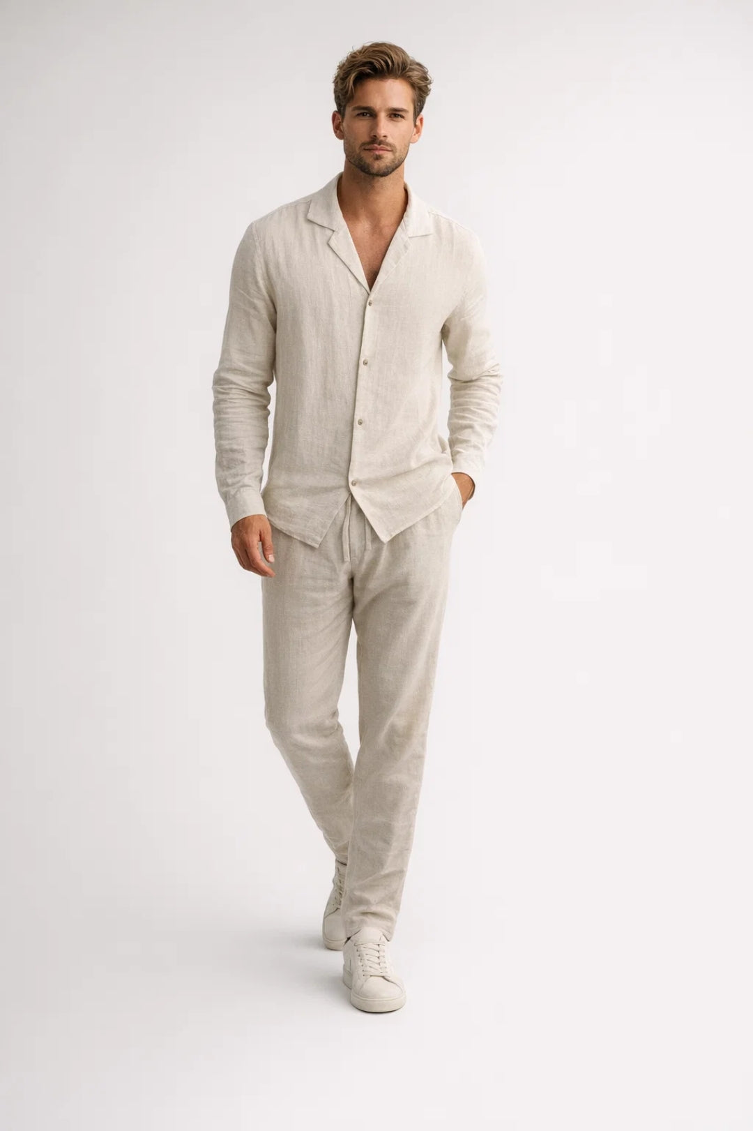 Ensemble Homme | allure élégante & coupe fluide | chemise boutonnée pour Été