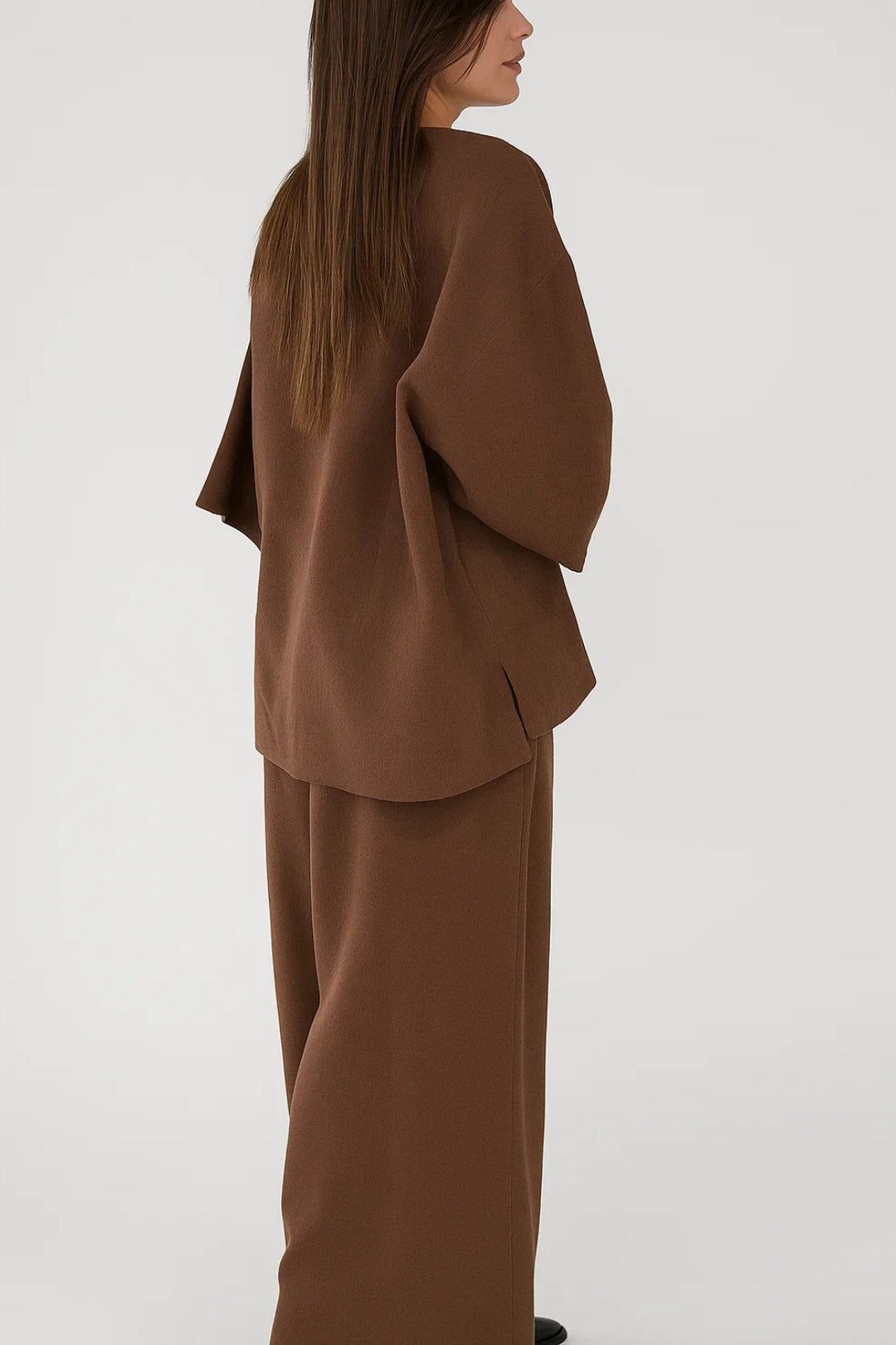 Ensemble Kimono et Pantalon | Lin Mélangé | Look Décontracté et Élégant
