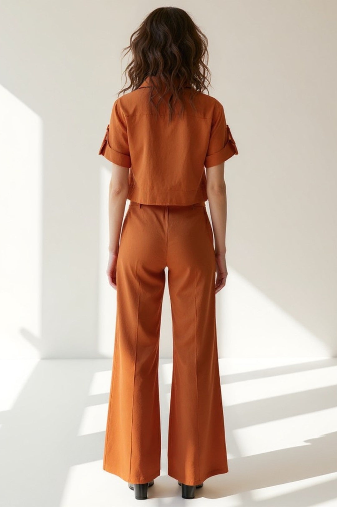 Ensemble Lin Deux Pièces | Look Estival Décontracté | Coupe Large et Élégante