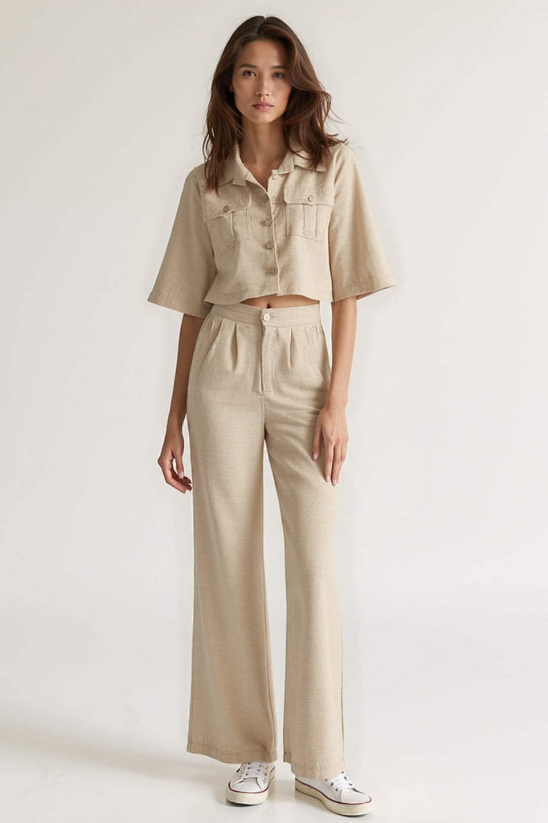 Ensemble Pantalon et Chemise Courte | Coupe Moderne | Chic et Décontracté