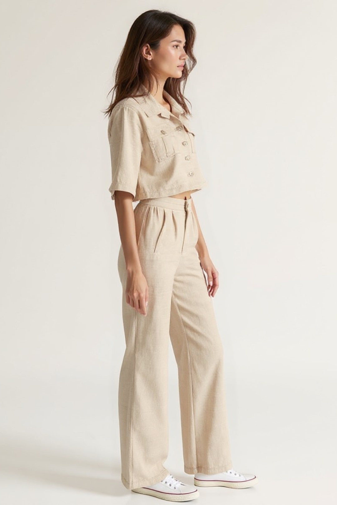 Ensemble Pantalon et Chemise Courte | Coupe Moderne | Chic et Décontracté