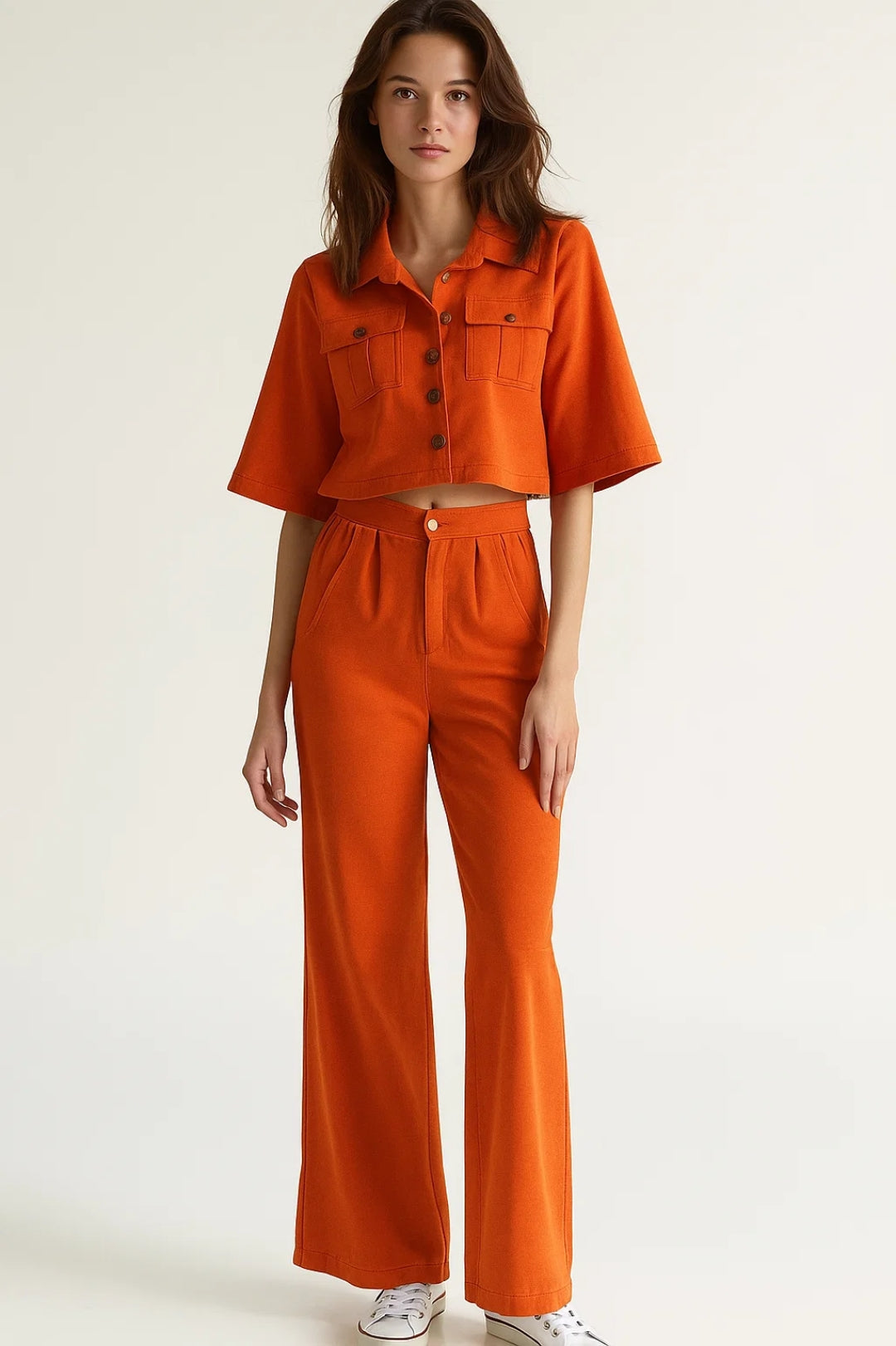 Ensemble Pantalon et Chemise Courte | Coupe Moderne | Chic et Décontracté