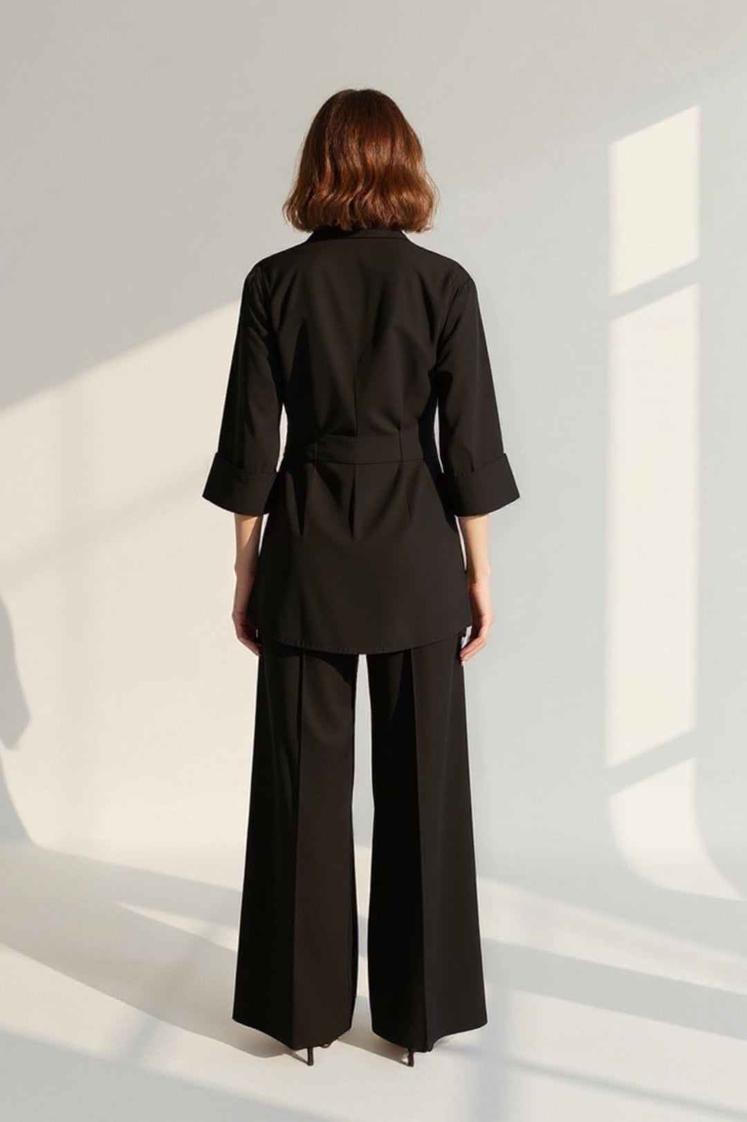 Ensemble Pantalon et Chemise Longue | Noir | Élégant et Confortable