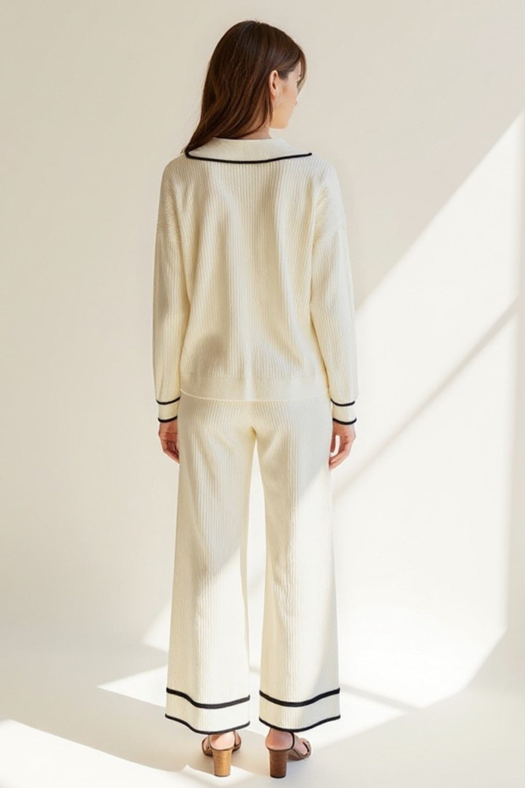 Ensemble Pull et Pantalon | Maille Côtelée | Élégant et Confortable