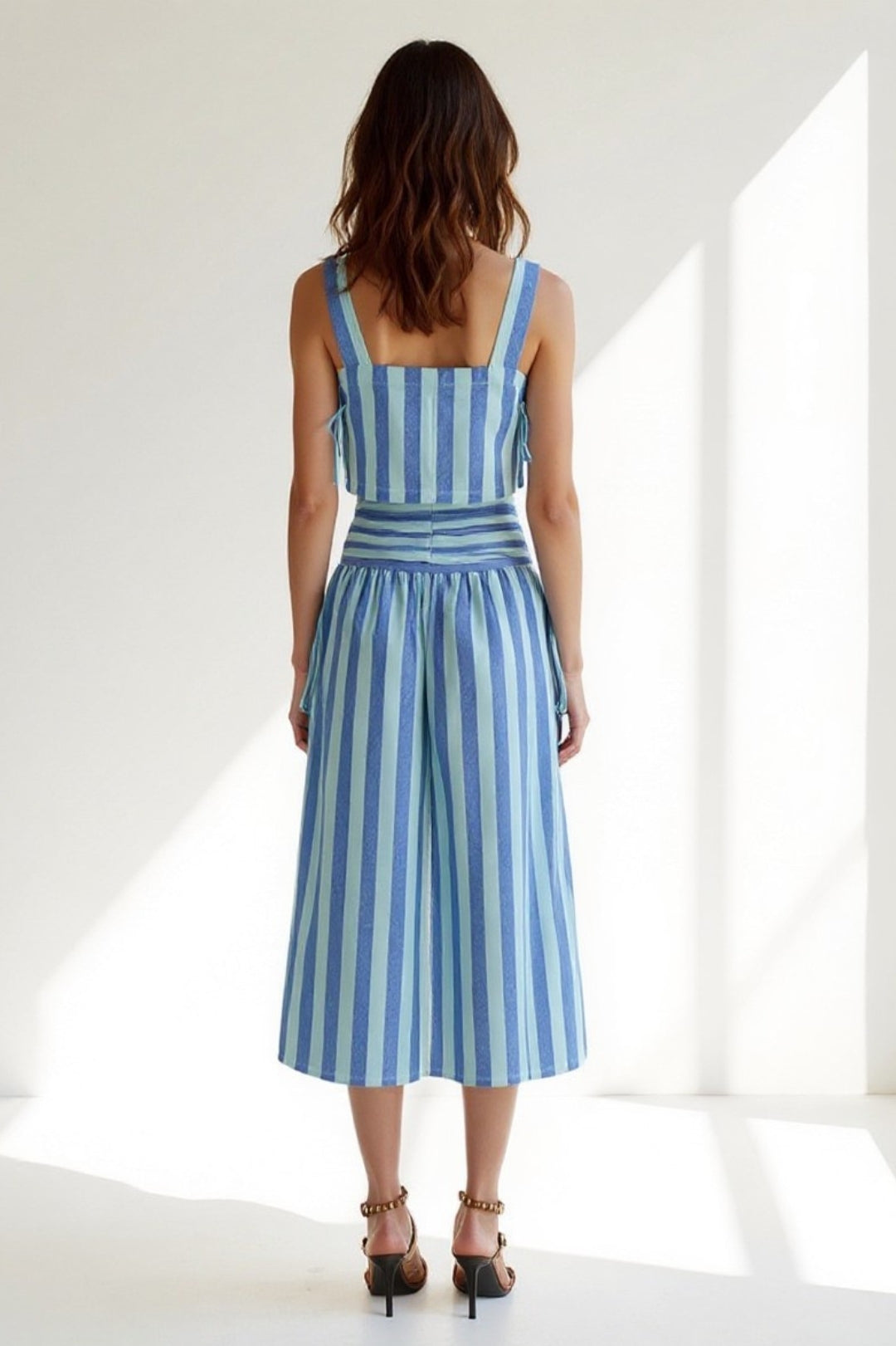 Ensemble Rayé Deux Pièces | Haut Court & Jupe Longue | Style Estival Coloré