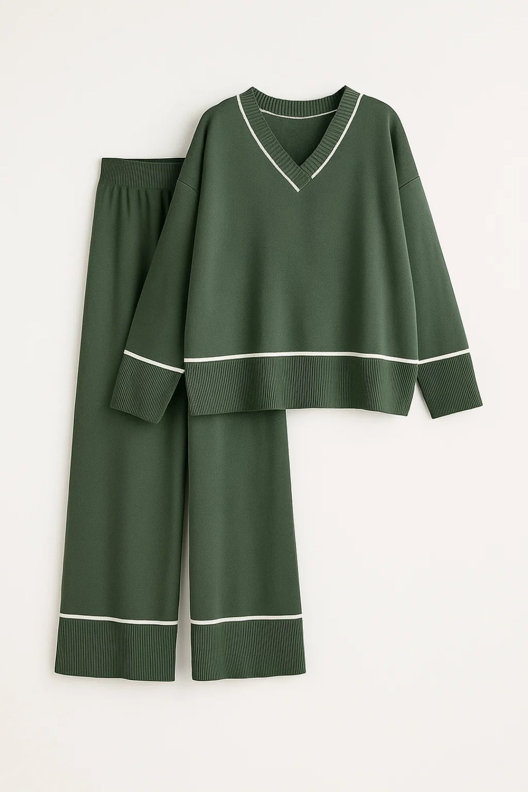 Ensemble Relax | Ensemble pull col V et pantalon large | Léger et Respirant