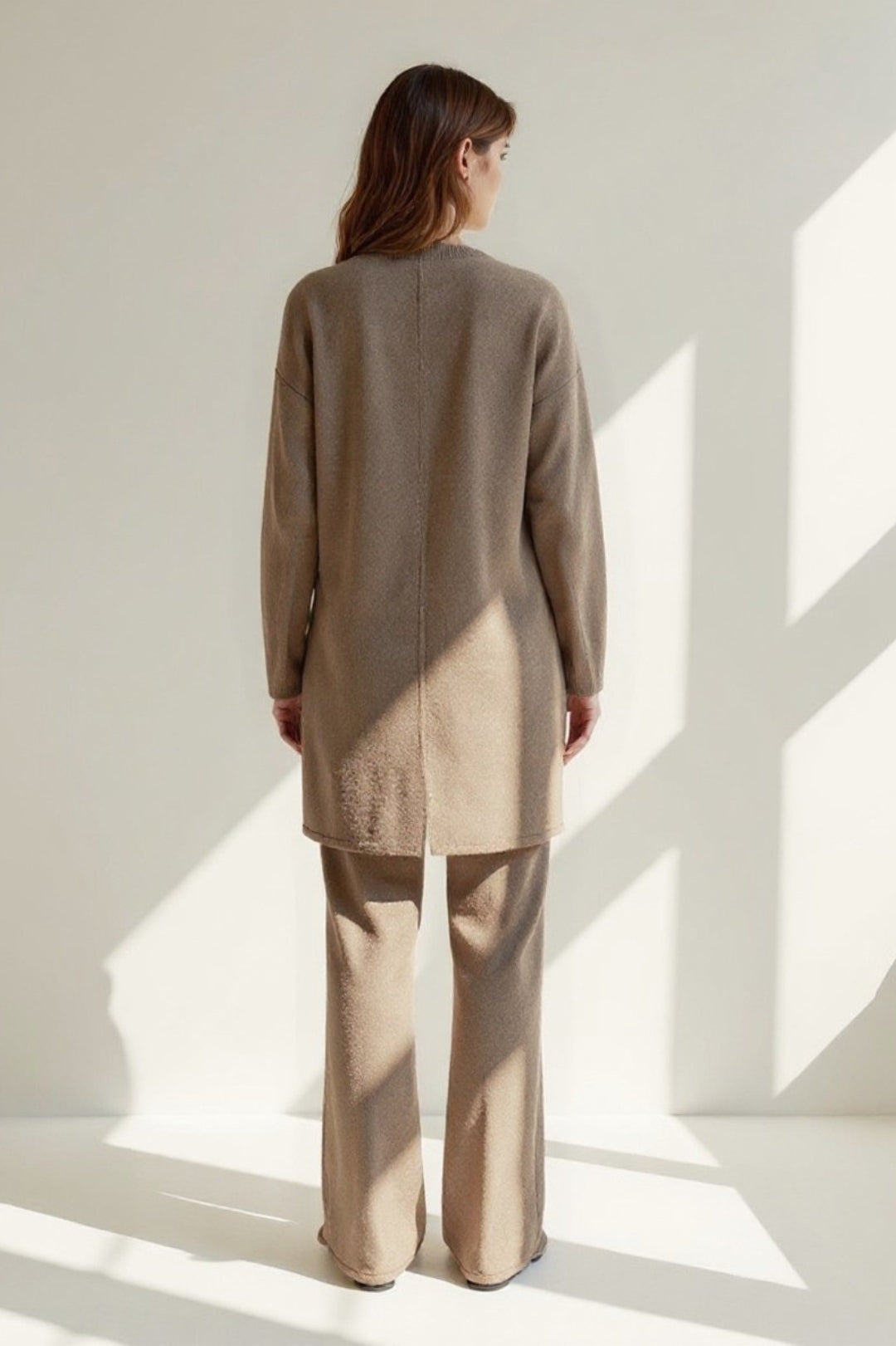 Ensemble Tricot Trois Pièces | Marron Taupe | Douillet et Élégant