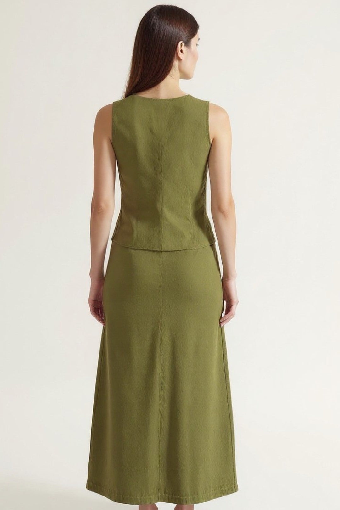 Ensemble Vert Olive | Sans Manches | Style Naturel et Moderne