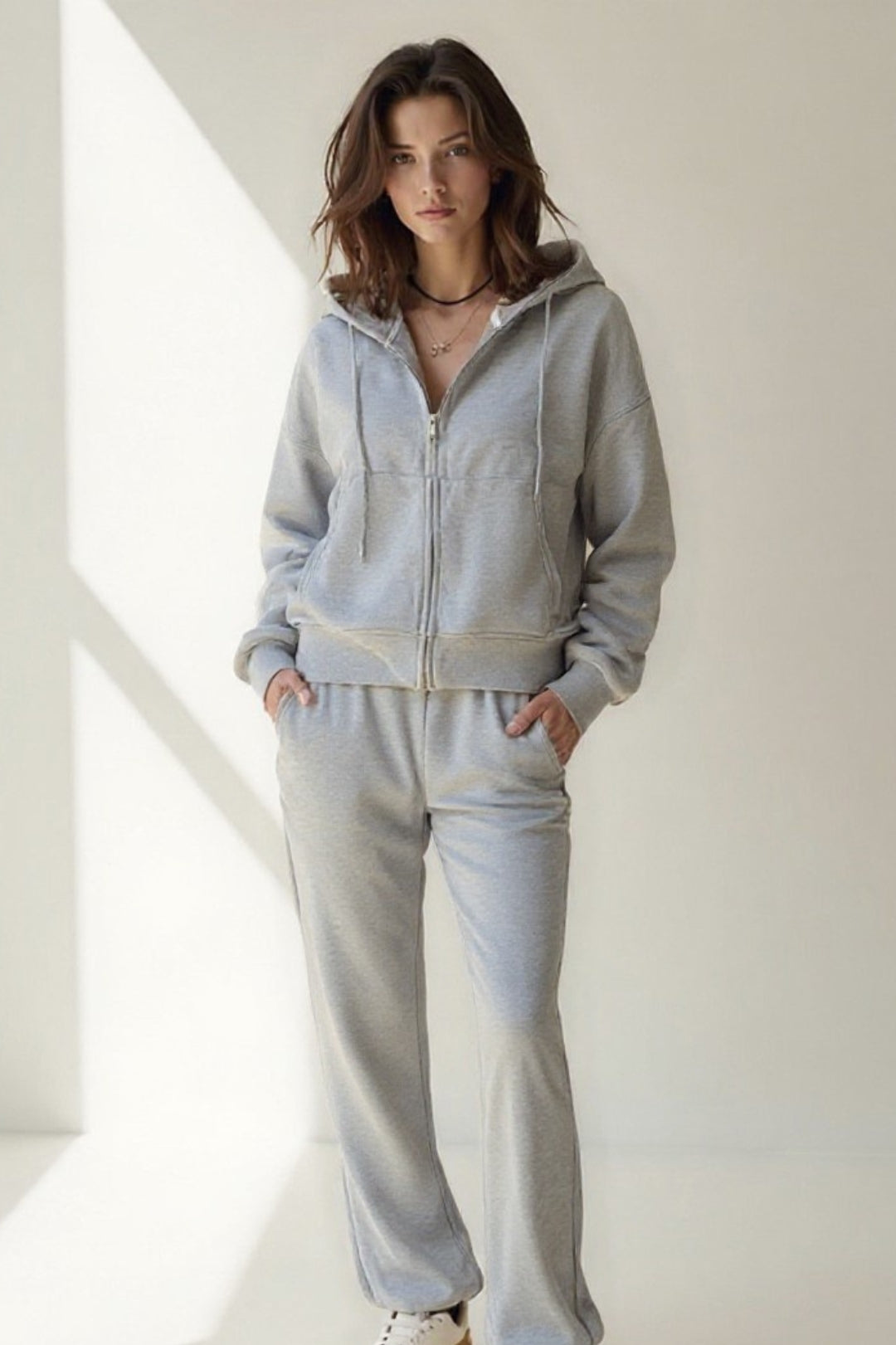 Ensemble sweat à capuche zippé et pantalon | Molleton doux | Confort décontracté