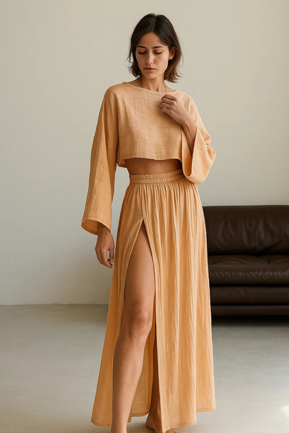 Ensemble Lin Femme | Tissu Aérien | Coupe Décontractée