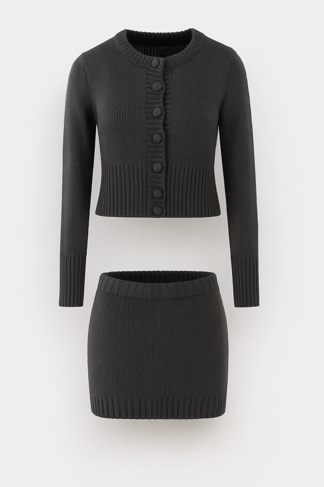 Ensembles Douillets | Ensemble deux pièces en maille avec boutons | Confortable et Féminin