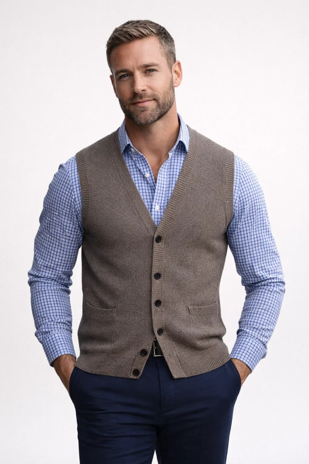 Gilet Homme | Élégant | Chic | ligne ajustée pour Mi-Saison