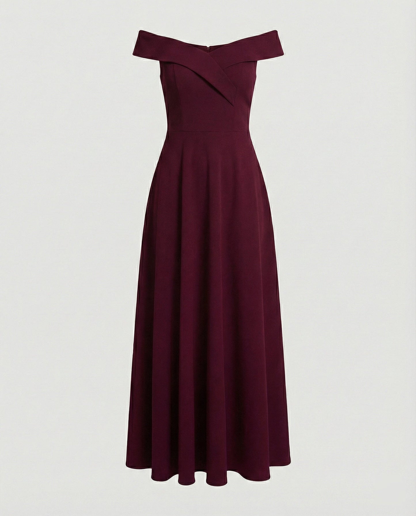 Isabelle - Robe Invitée Mariage Femme Maxi Épaules Dénudées Ligne A et Col Bardot Élégante
