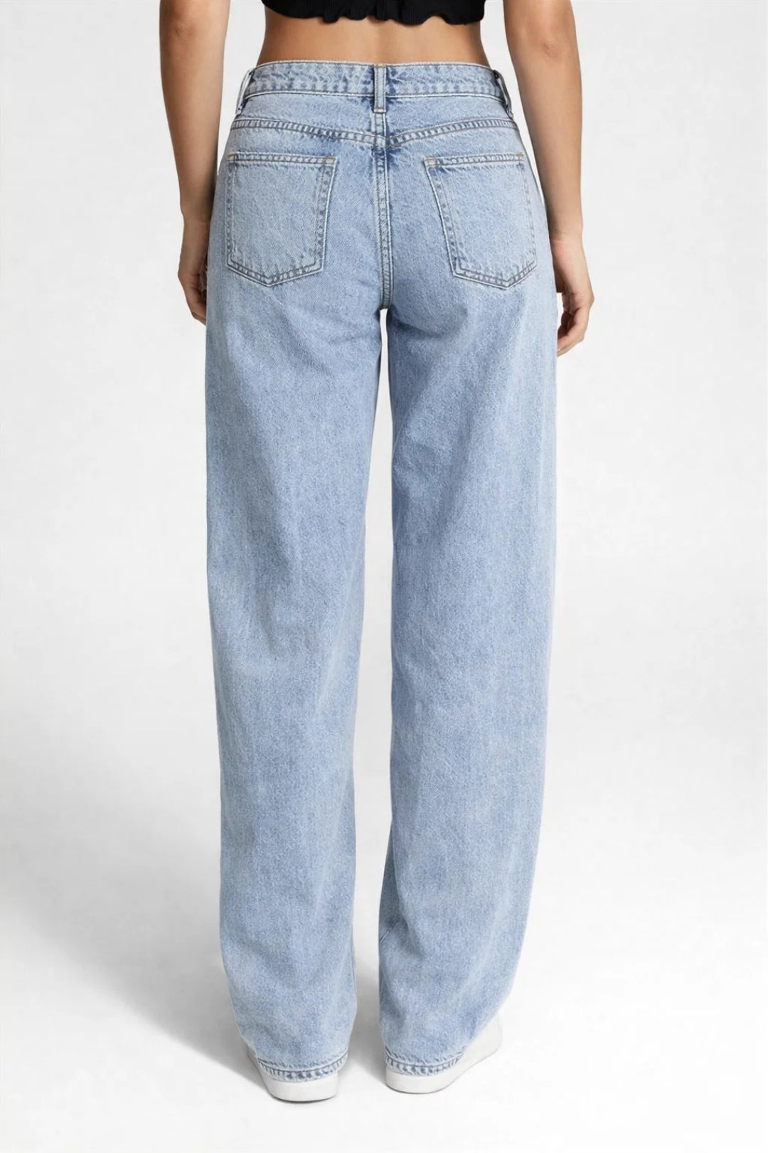 Jean Femme | pantalon large & taille haute | coupe droite classique pour Printemps