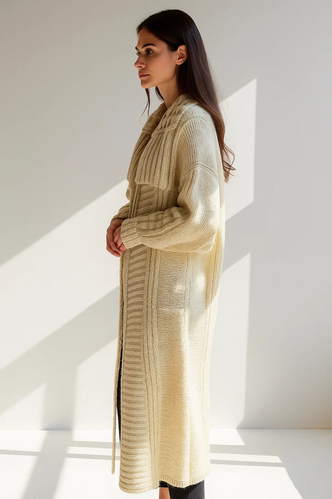 Manteau Long en Maille | Chaud et Confortable | Style Élégant