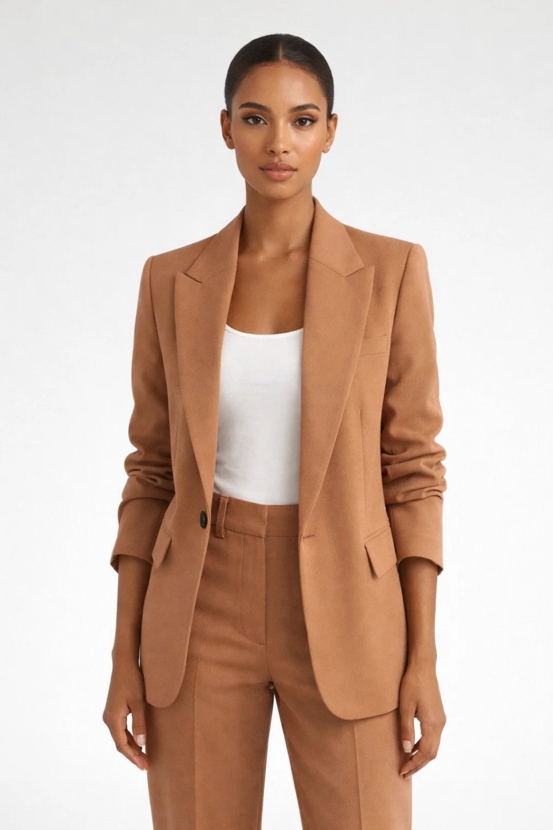 Blazer Femme - Coupe Ajustée Revers Cranté Un Bouton | Élégant