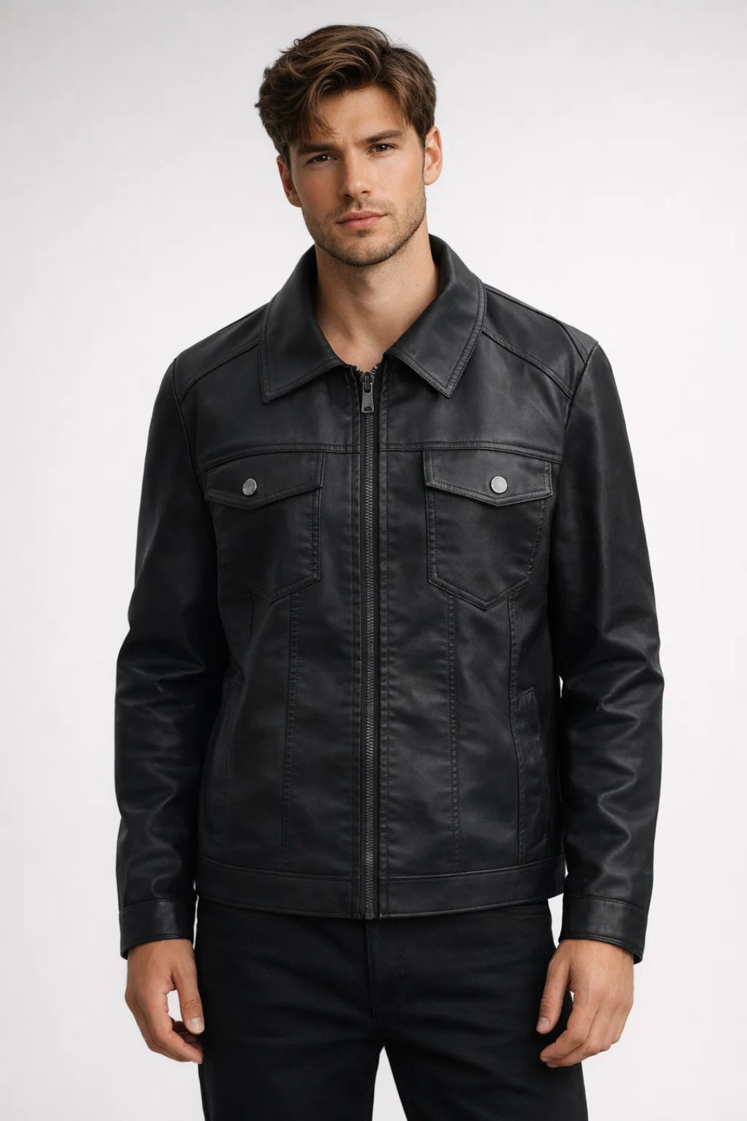Veste Homme - Coupe Droite Col Chemise Poches Poitrine | Casual