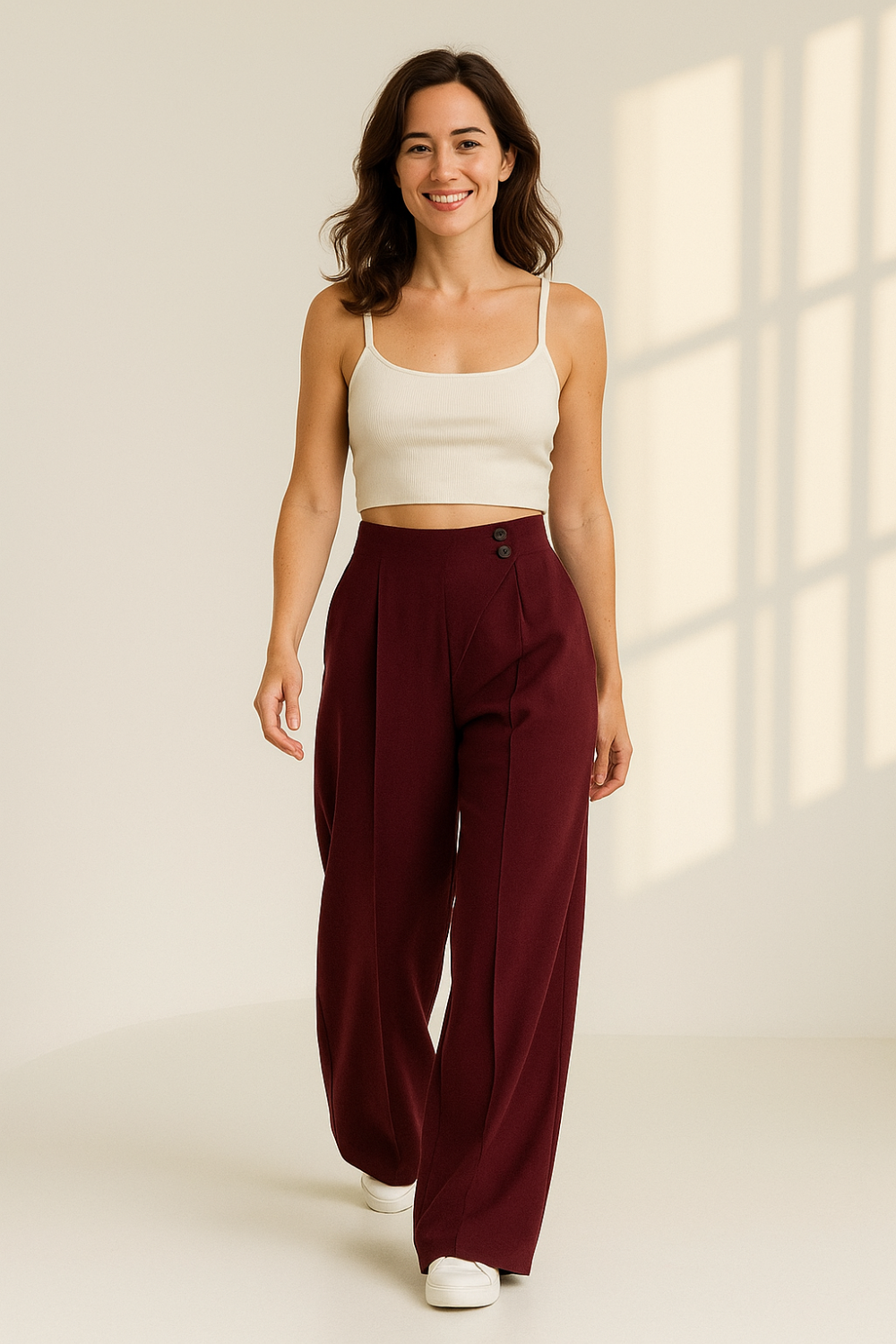 Pantalon Taille Haute Femme | Coupe Ample | Élégant et Confortable