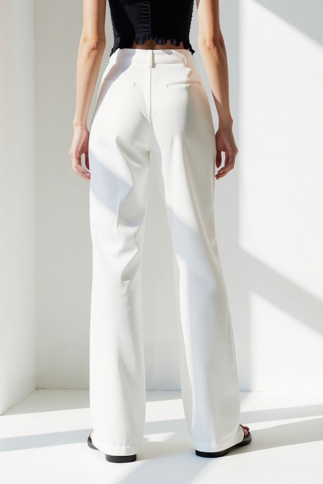 Pantalon Droit | Élégant et Confortable | Blanc