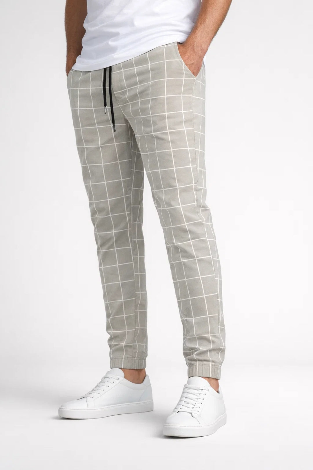 Pantalon Homme | carreaux & jogging | cordon ajustable taille pour Printemps