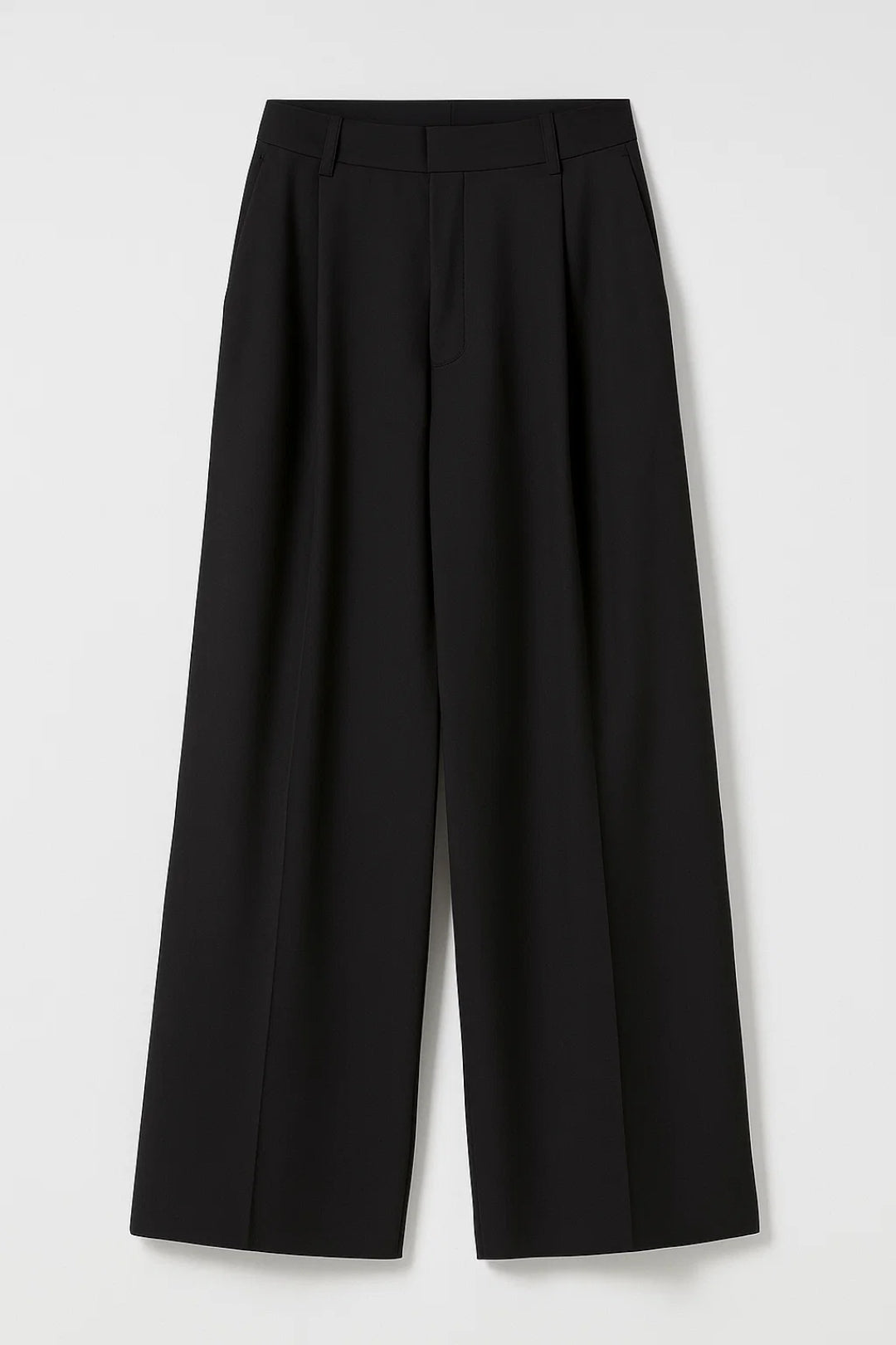 Pantalon Large Taille Haute | Noir | Élégance et Confort