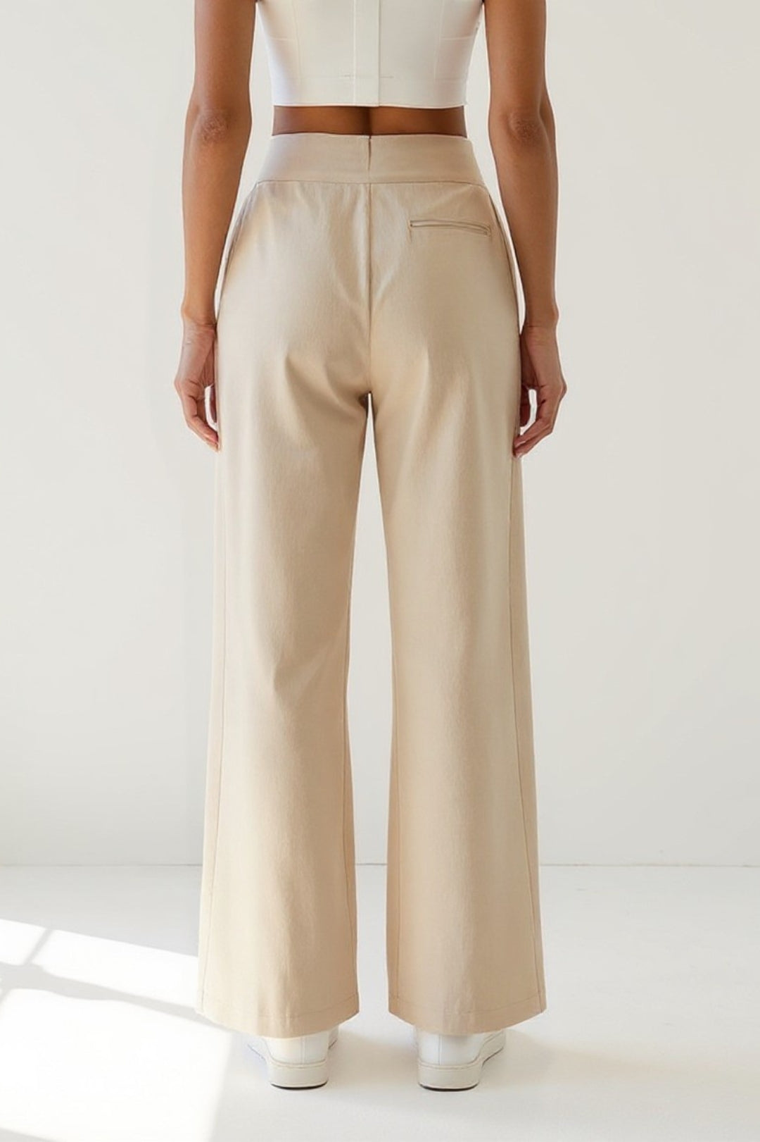 Pantalon Large Taille Haute | Élégant et Polyvalent | Noir, Blanc, Beige
