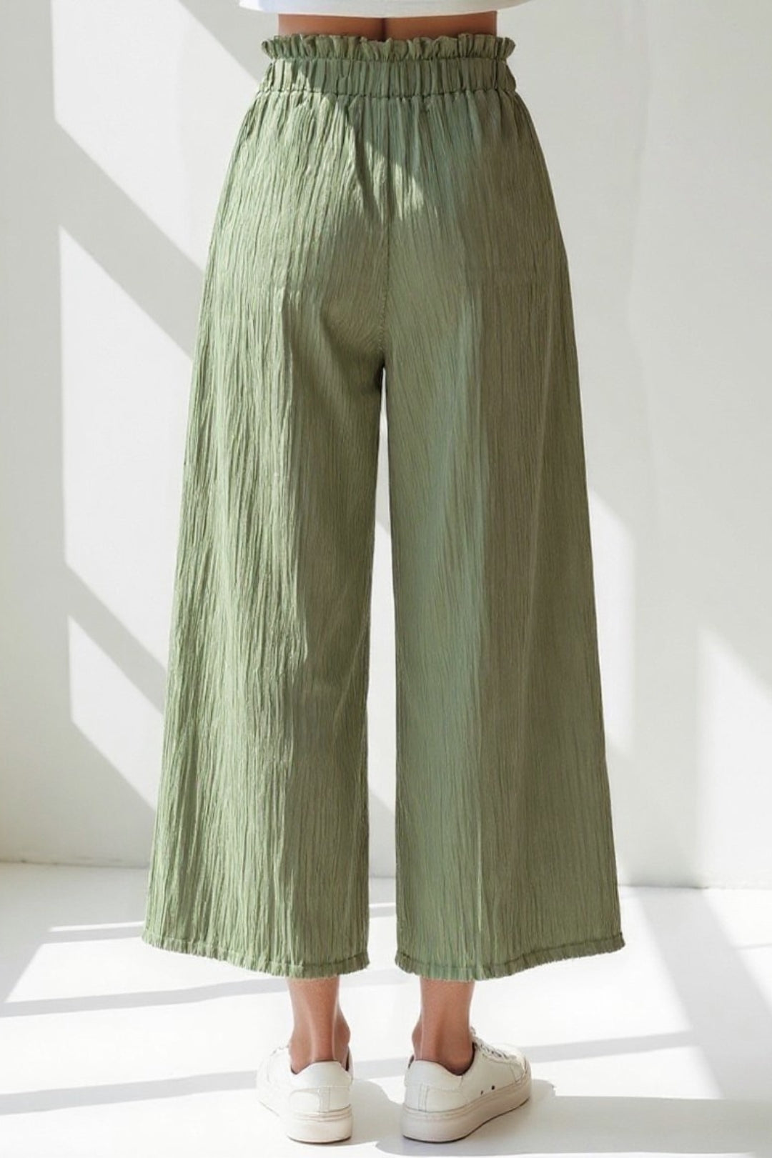 Pantalon Large à Taille Élastique | Confort et Style Décontracté | Noir, Beige, Vert