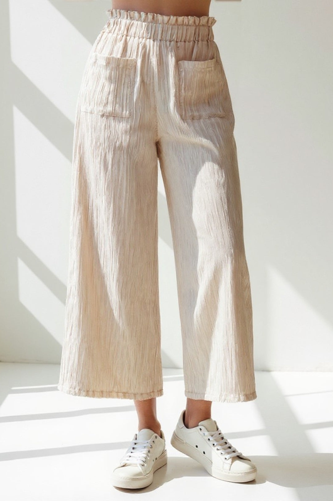 Pantalon Large à Taille Élastique | Confort et Style Décontracté | Noir, Beige, Vert