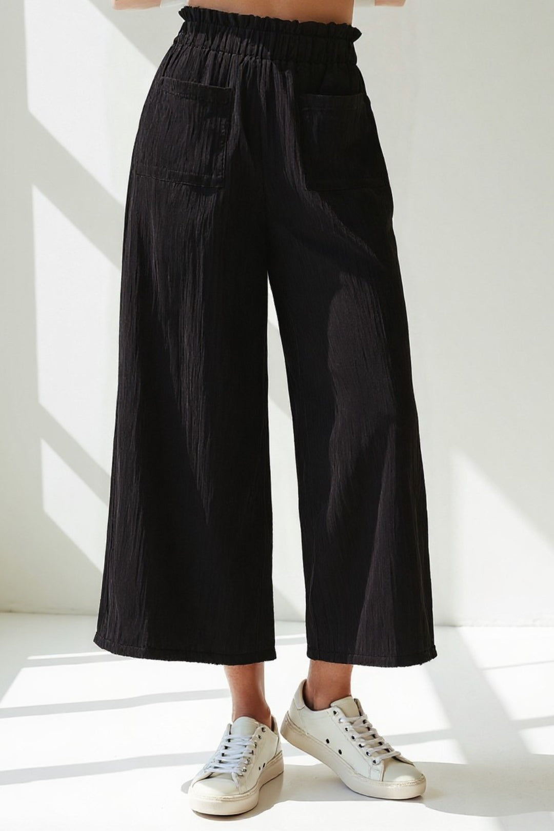 Pantalon Large à Taille Élastique | Confort et Style Décontracté | Noir, Beige, Vert