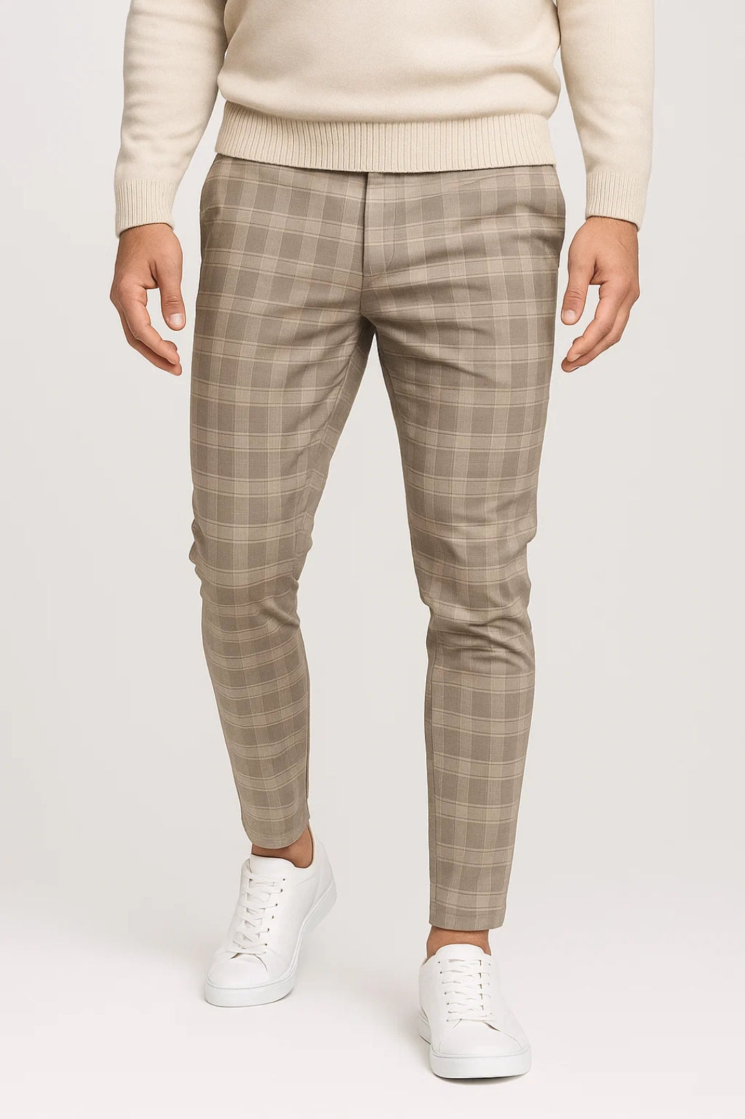 Pantalon homme | Pantalon ajusté à carreaux | Élégance urbaine et style moderne