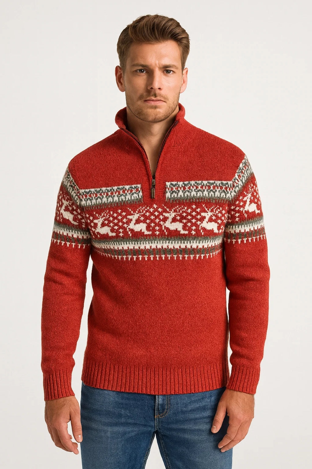 Pull Homme | col zippé torsadé | silhouette chaude pour Hiver